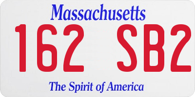 MA license plate 162SB2