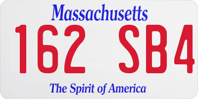 MA license plate 162SB4