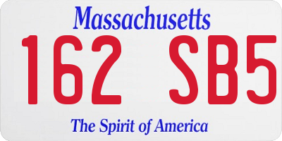 MA license plate 162SB5