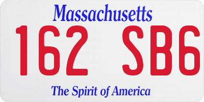 MA license plate 162SB6