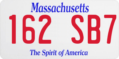 MA license plate 162SB7