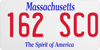 MA license plate 162SC0