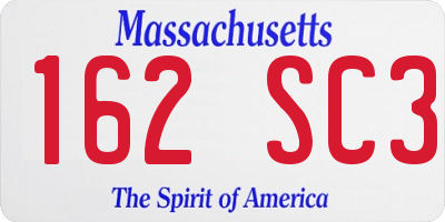 MA license plate 162SC3