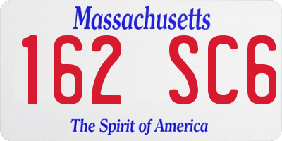 MA license plate 162SC6