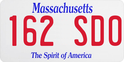 MA license plate 162SD0