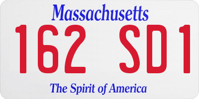 MA license plate 162SD1