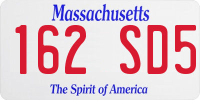 MA license plate 162SD5