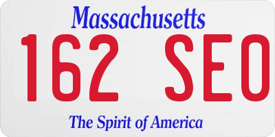 MA license plate 162SE0
