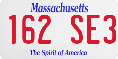 MA license plate 162SE3