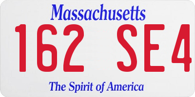 MA license plate 162SE4