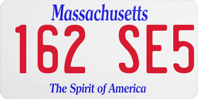 MA license plate 162SE5