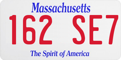 MA license plate 162SE7