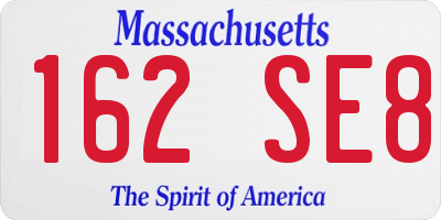 MA license plate 162SE8