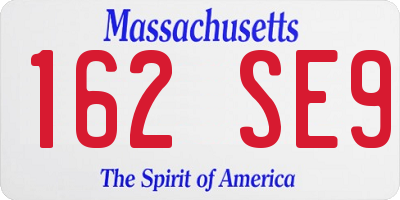 MA license plate 162SE9