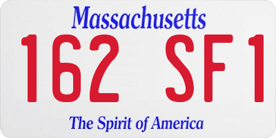 MA license plate 162SF1