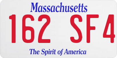 MA license plate 162SF4