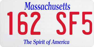 MA license plate 162SF5