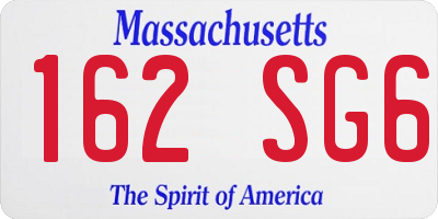 MA license plate 162SG6