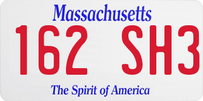 MA license plate 162SH3