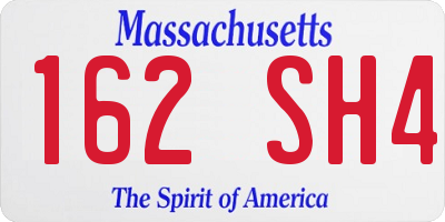 MA license plate 162SH4