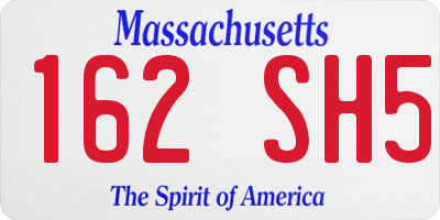 MA license plate 162SH5