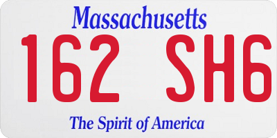 MA license plate 162SH6