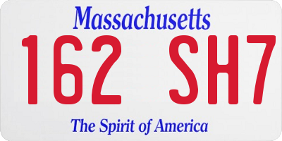 MA license plate 162SH7