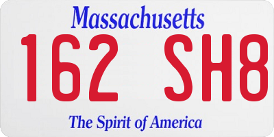 MA license plate 162SH8