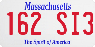 MA license plate 162SI3