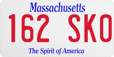MA license plate 162SK0