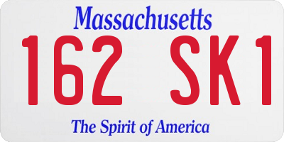 MA license plate 162SK1