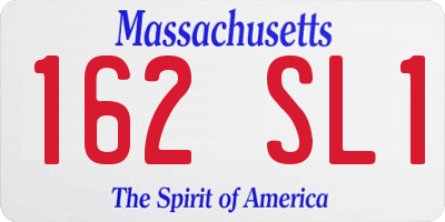 MA license plate 162SL1