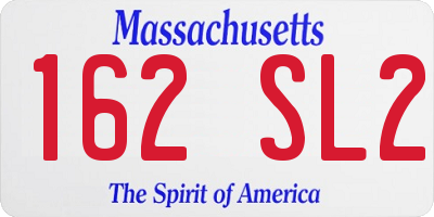 MA license plate 162SL2