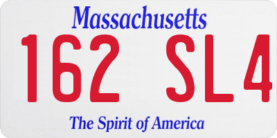 MA license plate 162SL4