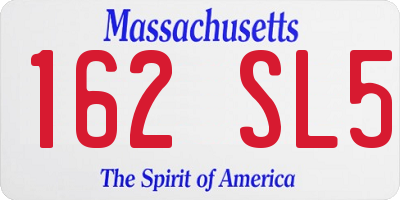 MA license plate 162SL5
