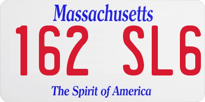 MA license plate 162SL6