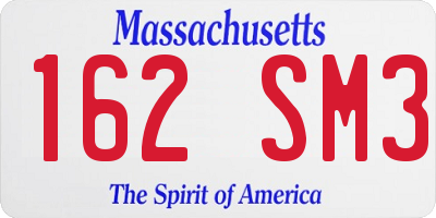 MA license plate 162SM3