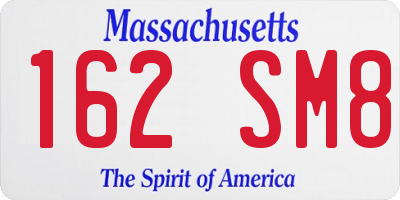 MA license plate 162SM8