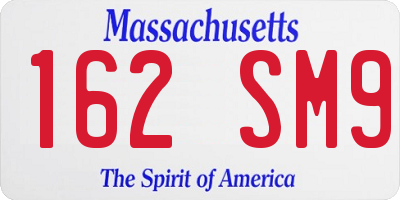 MA license plate 162SM9