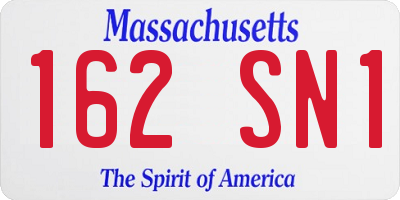 MA license plate 162SN1