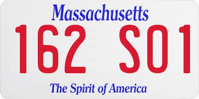 MA license plate 162SO1