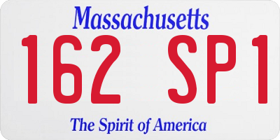 MA license plate 162SP1