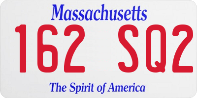 MA license plate 162SQ2