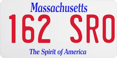 MA license plate 162SR0