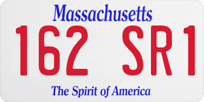 MA license plate 162SR1