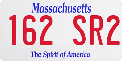 MA license plate 162SR2