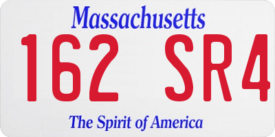 MA license plate 162SR4