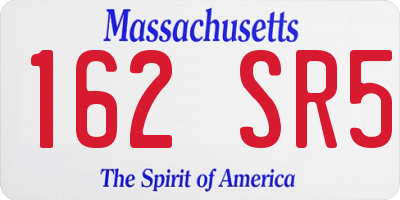 MA license plate 162SR5