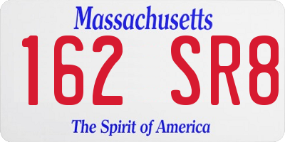 MA license plate 162SR8