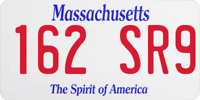 MA license plate 162SR9
